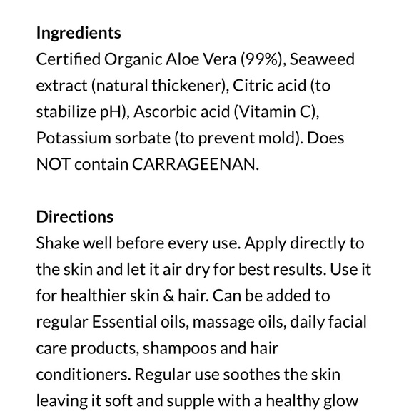 LAST ONE! SEVEN MINERALS Aloe Vera Gel Organic. - Picture 8 of 13